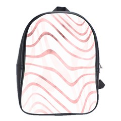 Pink Abstract Stripes On White School Bag (large) by SpinnyChairDesigns