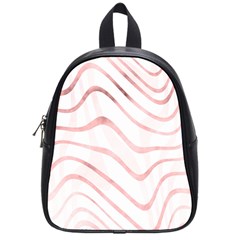 Pink Abstract Stripes On White School Bag (small) by SpinnyChairDesigns