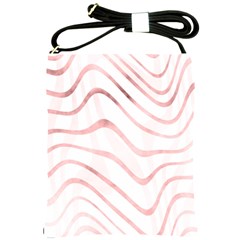 Pink Abstract Stripes On White Shoulder Sling Bag by SpinnyChairDesigns