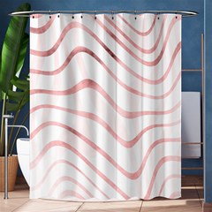 Pink Abstract Stripes On White Shower Curtain 60  X 72  (medium)  by SpinnyChairDesigns