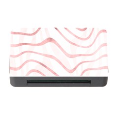 Pink Abstract Stripes On White Memory Card Reader With Cf by SpinnyChairDesigns