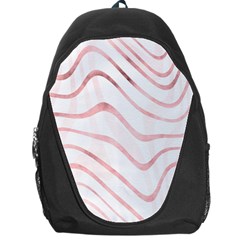 Pink Abstract Stripes On White Backpack Bag by SpinnyChairDesigns