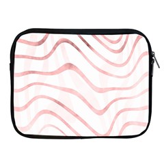 Pink Abstract Stripes On White Apple Ipad 2/3/4 Zipper Cases by SpinnyChairDesigns