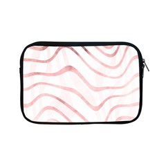 Pink Abstract Stripes On White Apple Ipad Mini Zipper Cases by SpinnyChairDesigns