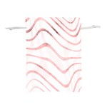 Pink Abstract Stripes on White Lightweight Drawstring Pouch (S) Front