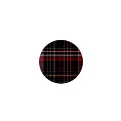 Red Black White Plaid Stripes 1  Mini Buttons by SpinnyChairDesigns