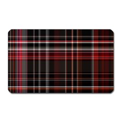 Red Black White Plaid Stripes Magnet (rectangular) by SpinnyChairDesigns