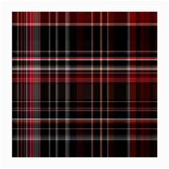 Red Black White Plaid Stripes Medium Glasses Cloth (2 Sides) by SpinnyChairDesigns