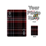 Red Black White Plaid Stripes Playing Cards 54 Designs (Mini) Front - Spade2