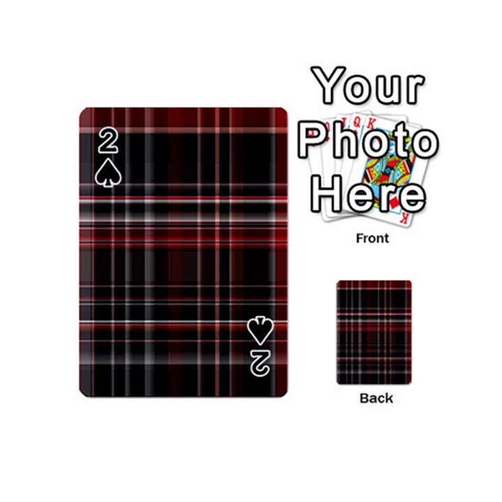 Red Black White Plaid Stripes Playing Cards 54 Designs (Mini)