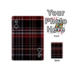 Red Black White Plaid Stripes Playing Cards 54 Designs (Mini) Front - Spade4