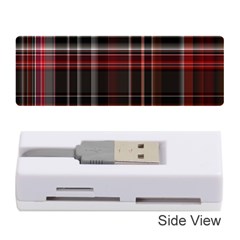 Red Black White Plaid Stripes Memory Card Reader (stick) by SpinnyChairDesigns