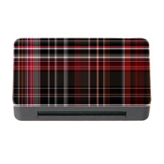 Red Black White Plaid Stripes Memory Card Reader With Cf by SpinnyChairDesigns