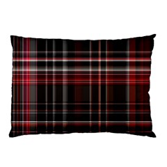 Red Black White Plaid Stripes Pillow Case (two Sides) by SpinnyChairDesigns