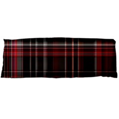 Red Black White Plaid Stripes Body Pillow Case (dakimakura) by SpinnyChairDesigns