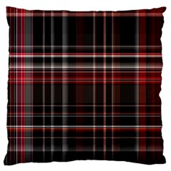 Red Black White Plaid Stripes Large Cushion Case (one Side)