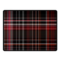 Red Black White Plaid Stripes Double Sided Fleece Blanket (small)  by SpinnyChairDesigns