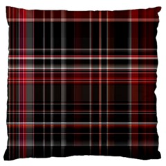 Red Black White Plaid Stripes Standard Flano Cushion Case (two Sides) by SpinnyChairDesigns