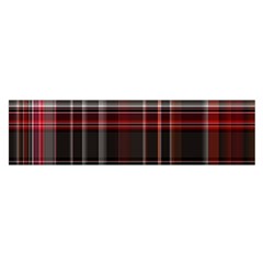 Red Black White Plaid Stripes Satin Scarf (oblong) by SpinnyChairDesigns