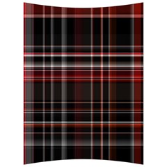 Red Black White Plaid Stripes Back Support Cushion by SpinnyChairDesigns