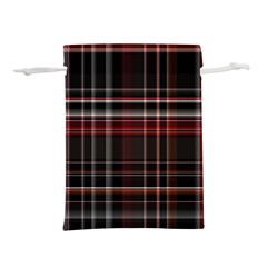 Red Black White Plaid Stripes Lightweight Drawstring Pouch (s) by SpinnyChairDesigns