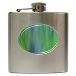 Green Blue Gradient Batik Hip Flask (6 oz) Front