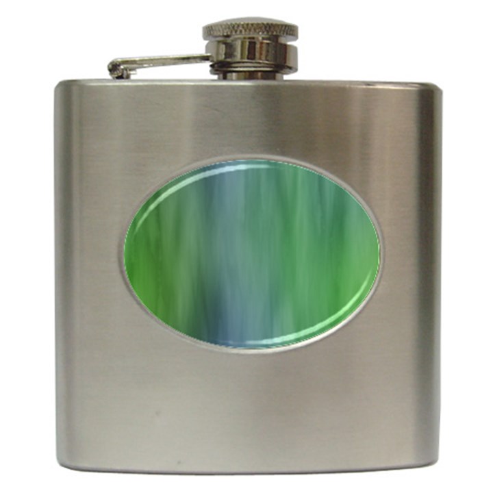 Green Blue Gradient Batik Hip Flask (6 oz)