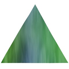 Green Blue Gradient Batik Wooden Puzzle Triangle by SpinnyChairDesigns