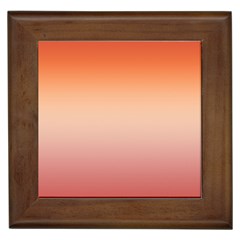 Vermilion Coral Sunset Gradient Ombre Framed Tile by SpinnyChairDesigns