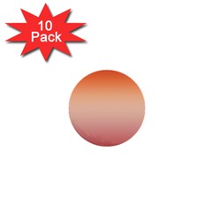 Vermilion Coral Sunset Gradient Ombre 1  Mini Buttons (10 Pack)  by SpinnyChairDesigns