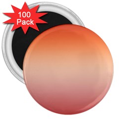 Vermilion Coral Sunset Gradient Ombre 3  Magnets (100 Pack) by SpinnyChairDesigns