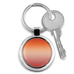 Vermilion Coral Sunset Gradient Ombre Key Chain (round) by SpinnyChairDesigns