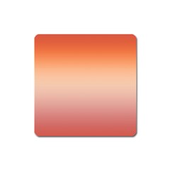 Vermilion Coral Sunset Gradient Ombre Square Magnet by SpinnyChairDesigns