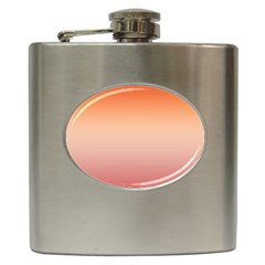 Vermilion Coral Sunset Gradient Ombre Hip Flask (6 Oz) by SpinnyChairDesigns