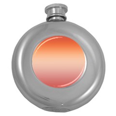 Vermilion Coral Sunset Gradient Ombre Round Hip Flask (5 Oz) by SpinnyChairDesigns