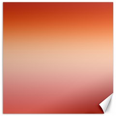 Vermilion Coral Sunset Gradient Ombre Canvas 16  X 16  by SpinnyChairDesigns