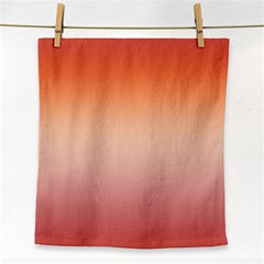 Vermilion Coral Sunset Gradient Ombre Face Towel by SpinnyChairDesigns