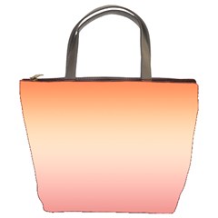 Vermilion Coral Sunset Gradient Ombre Bucket Bag by SpinnyChairDesigns