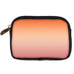 Vermilion Coral Sunset Gradient Ombre Digital Camera Leather Case by SpinnyChairDesigns