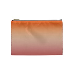 Vermilion Coral Sunset Gradient Ombre Cosmetic Bag (medium) by SpinnyChairDesigns