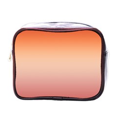 Vermilion Coral Sunset Gradient Ombre Mini Toiletries Bag (one Side) by SpinnyChairDesigns