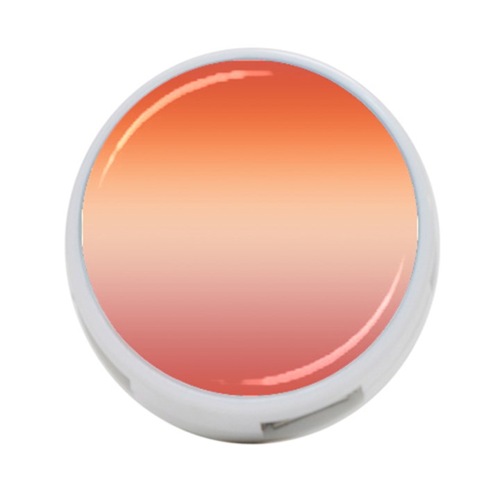 Vermilion Coral Sunset Gradient Ombre 4-Port USB Hub (Two Sides)