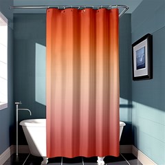 Vermilion Coral Sunset Gradient Ombre Shower Curtain 36  X 72  (stall)  by SpinnyChairDesigns