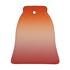 Vermilion Coral Sunset Gradient Ombre Bell Ornament (two Sides) by SpinnyChairDesigns