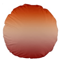 Vermilion Coral Sunset Gradient Ombre Large 18  Premium Round Cushions by SpinnyChairDesigns