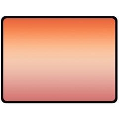 Vermilion Coral Sunset Gradient Ombre Double Sided Fleece Blanket (large)  by SpinnyChairDesigns