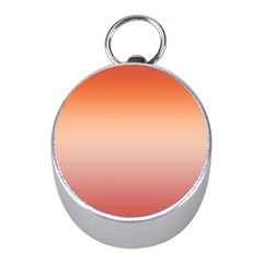 Vermilion Coral Sunset Gradient Ombre Mini Silver Compasses by SpinnyChairDesigns