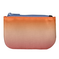 Vermilion Coral Sunset Gradient Ombre Large Coin Purse by SpinnyChairDesigns