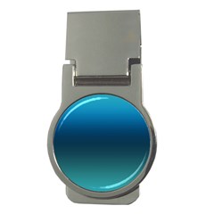 Blue Teal Green Gradient Ombre Colors Money Clips (round)  by SpinnyChairDesigns