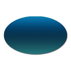 Blue Teal Green Gradient Ombre Colors Oval Magnet by SpinnyChairDesigns